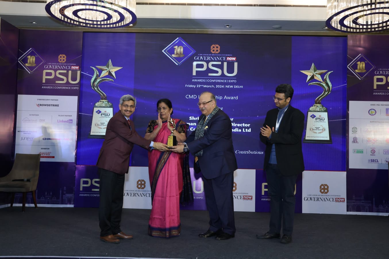 RailTel CMD conferred with CMD Leadership Award at Governance Now PSU Conference & Awards 2024