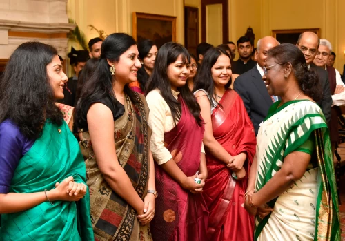 IFS officer trainees call on the President of India