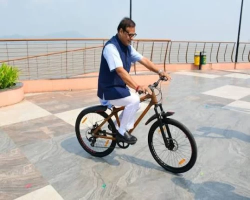 Assam launches bamboo bicycle, Himanta Biswa Sarma takes the first ride