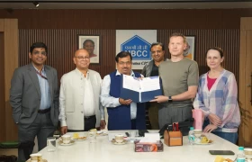 NBCC hands over allotment letter and agreement to sale to Russia's SBER India at Bharat Business Park