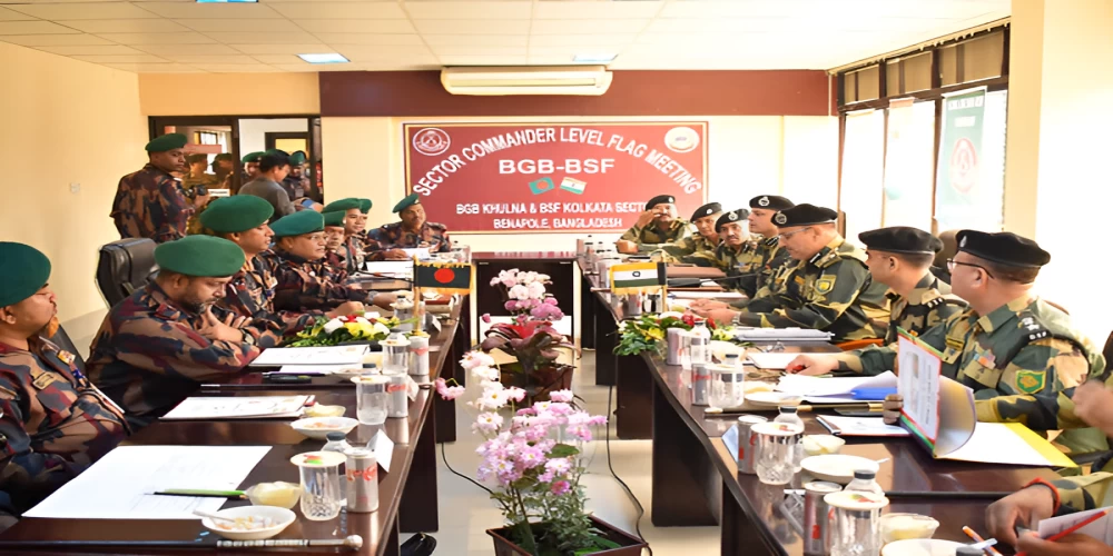 BSF & BGB Sector Commander level Border Coordination Meeting held at Petrapole-Benapole border to strengthen India-Bangladesh relations BSF & BGB Sector Commander level Border Coordination Meeting held at Petrapole-Benapole border to strengthen India-Bangladesh relations