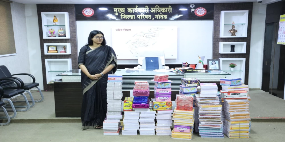 Minal's drive to empower Nanded's school children with stationery Minal's drive to empower Nanded's school children with stationery