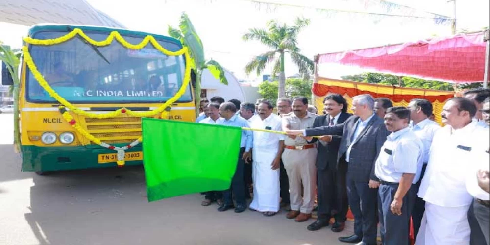 CMD, NLCIL inaugurates free bus services for school and college students CMD, NLCIL inaugurates free bus services for school and college students