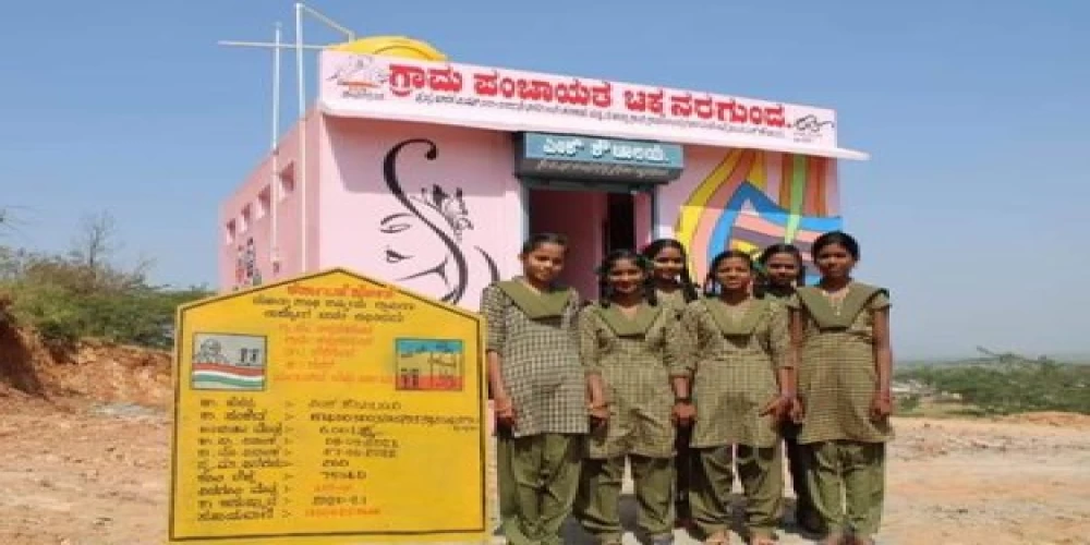 Pink toilets in 32 Gram Panchayats of Gadag district in Karnataka Pink toilets in 32 Gram Panchayats of Gadag district in Karnataka