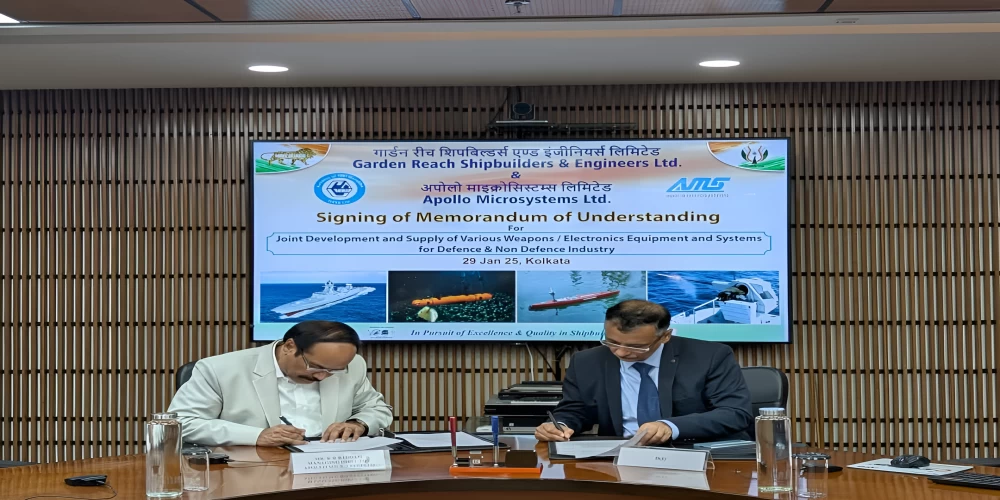 GRSE and Apollo Micro Systems sign MoU for advanced defence and electronic systems development GRSE and Apollo Micro Systems sign MoU for advanced defence and electronic systems development