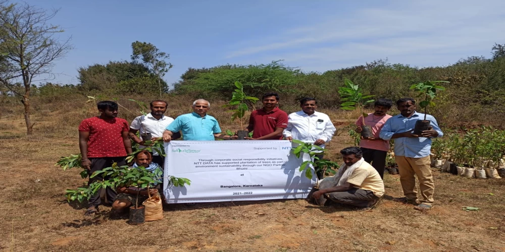 SankalpTaru and NTT DATA plant 3,500 trees in Coimbatore as CSR
