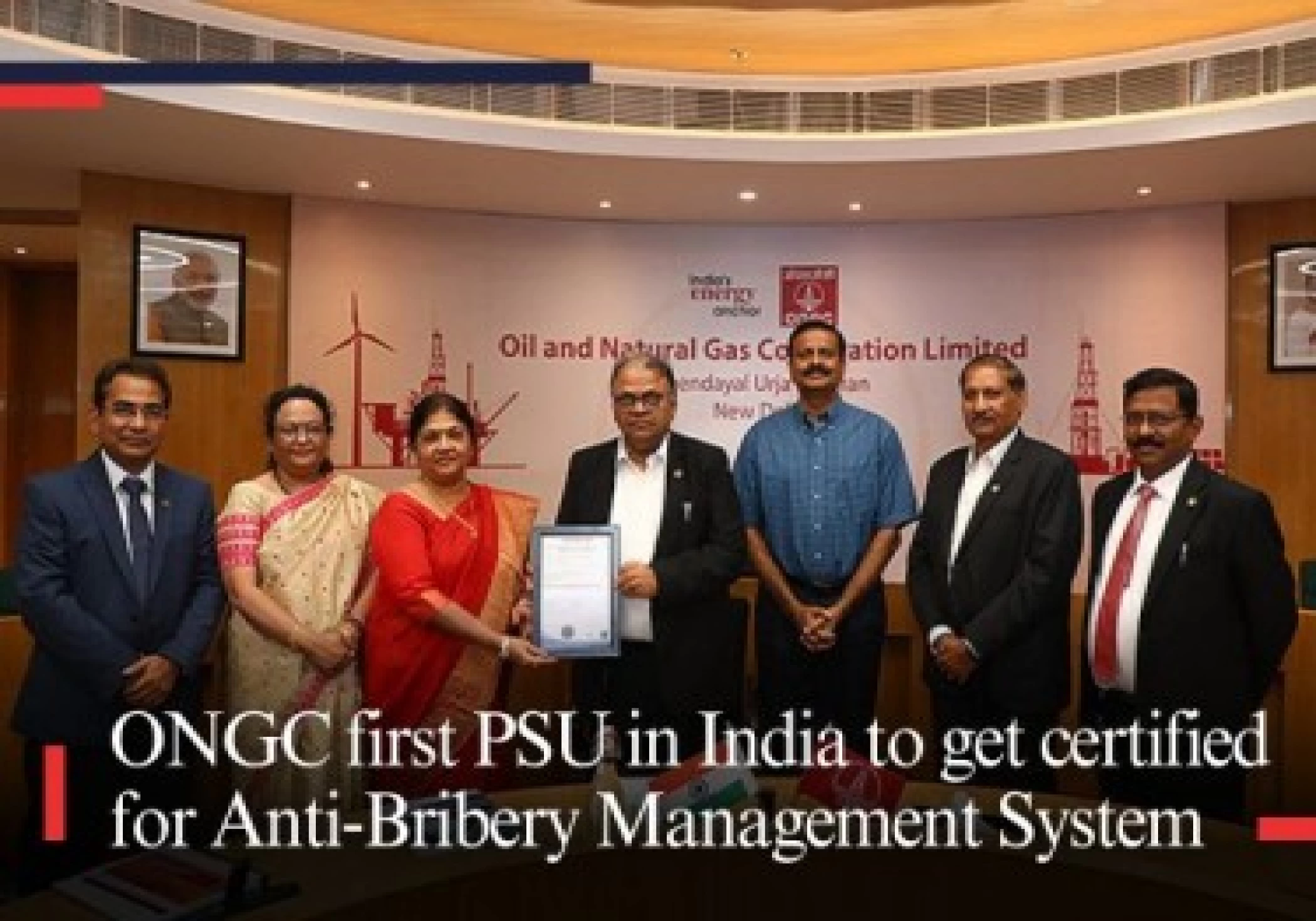 ONGC first CPSE in India to get certified for Anti-Bribery Management System by an international accredited certification body