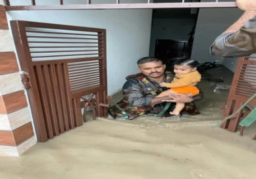 Flood rescue and relief operation by troops of Western Command