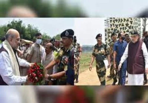 Union Minister Amit Shah visits BSF BOP Mankachar in Assam