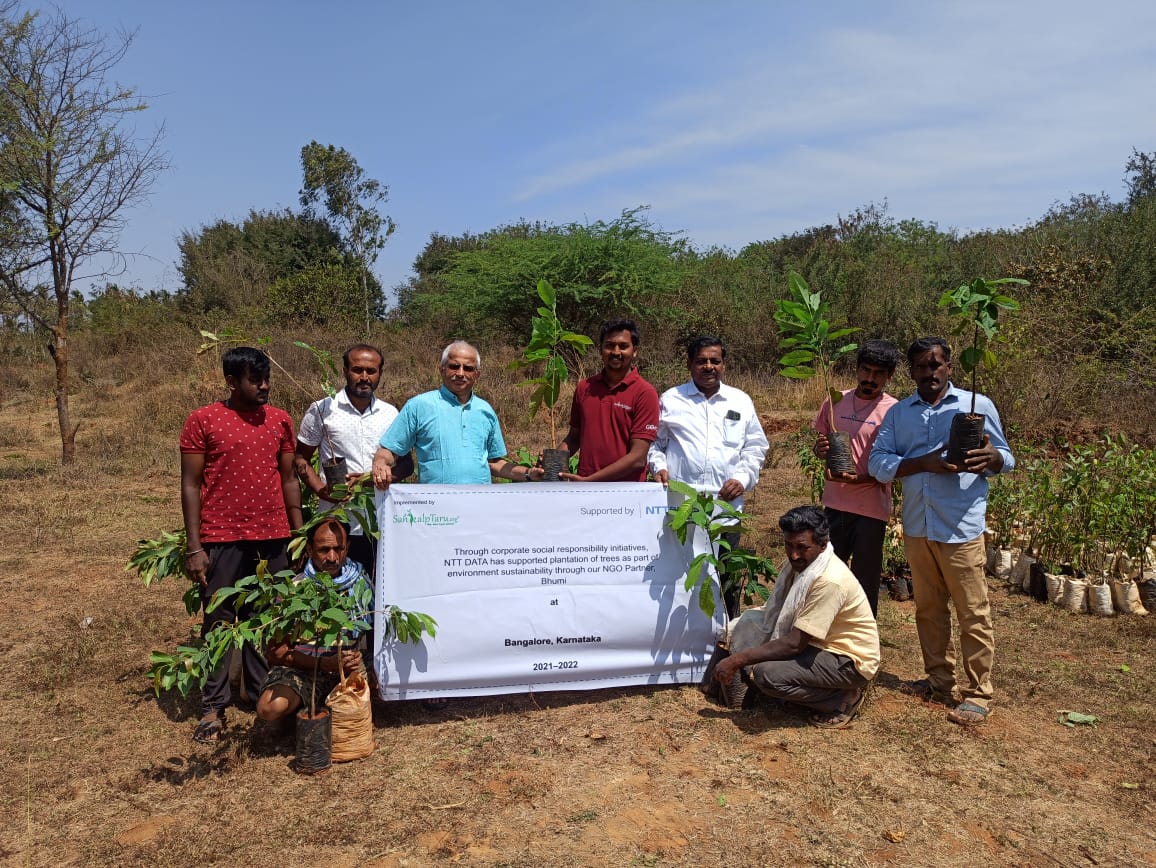SankalpTaru and NTT DATA plant 3,500 trees in Coimbatore as CSR