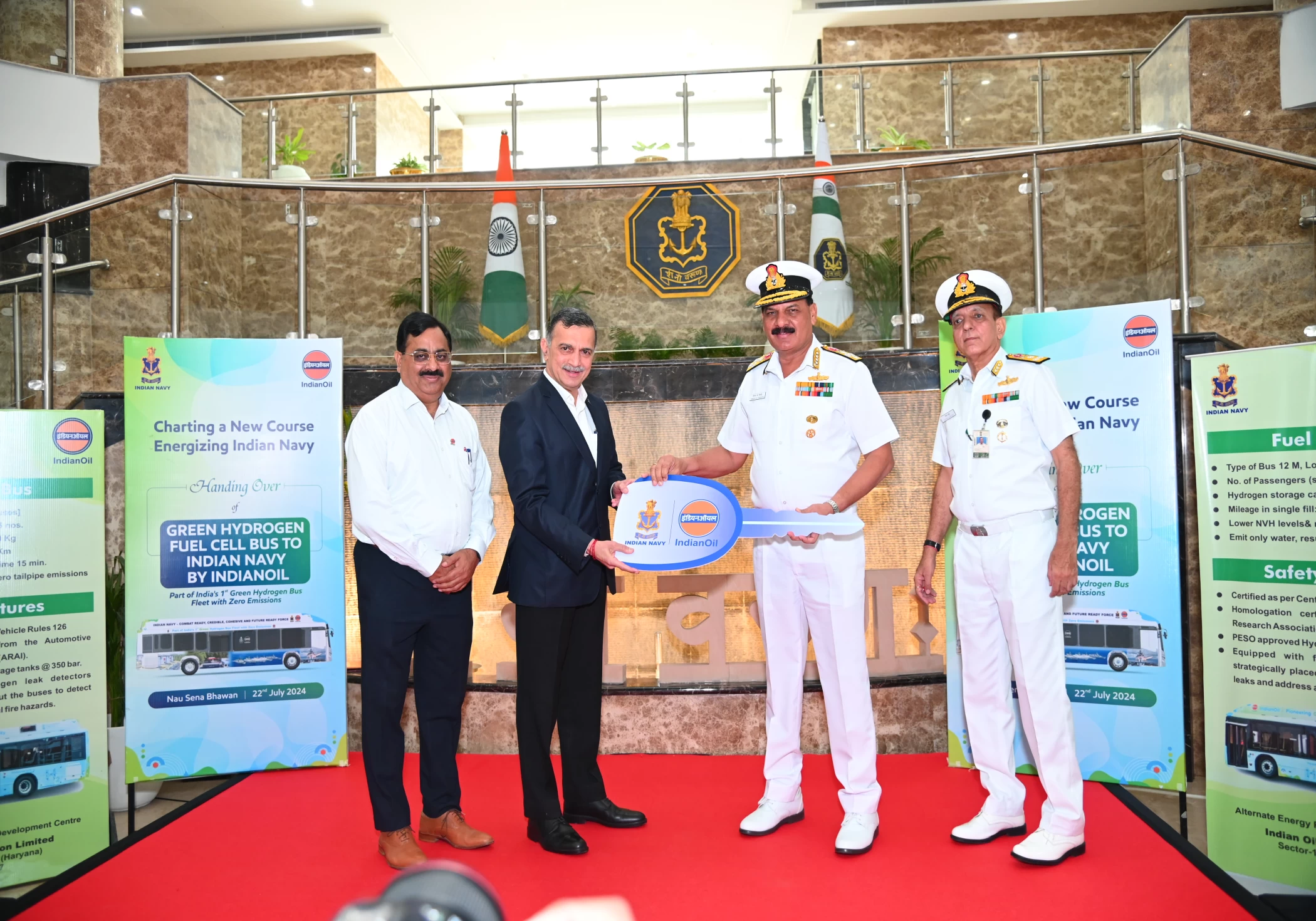 IndianOil equips Indian Navy with Green Hydrogen Fuel Cell Bus