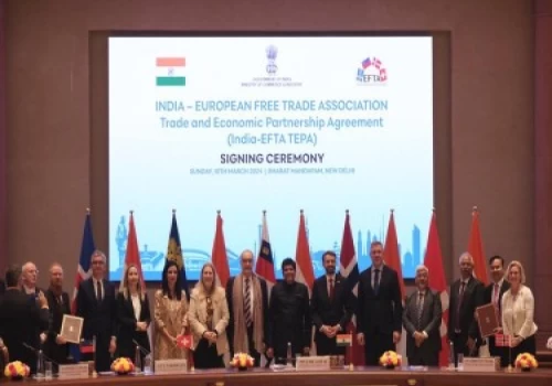 India inks $100 Billion Free Trade Agreement with EFTA Bloc