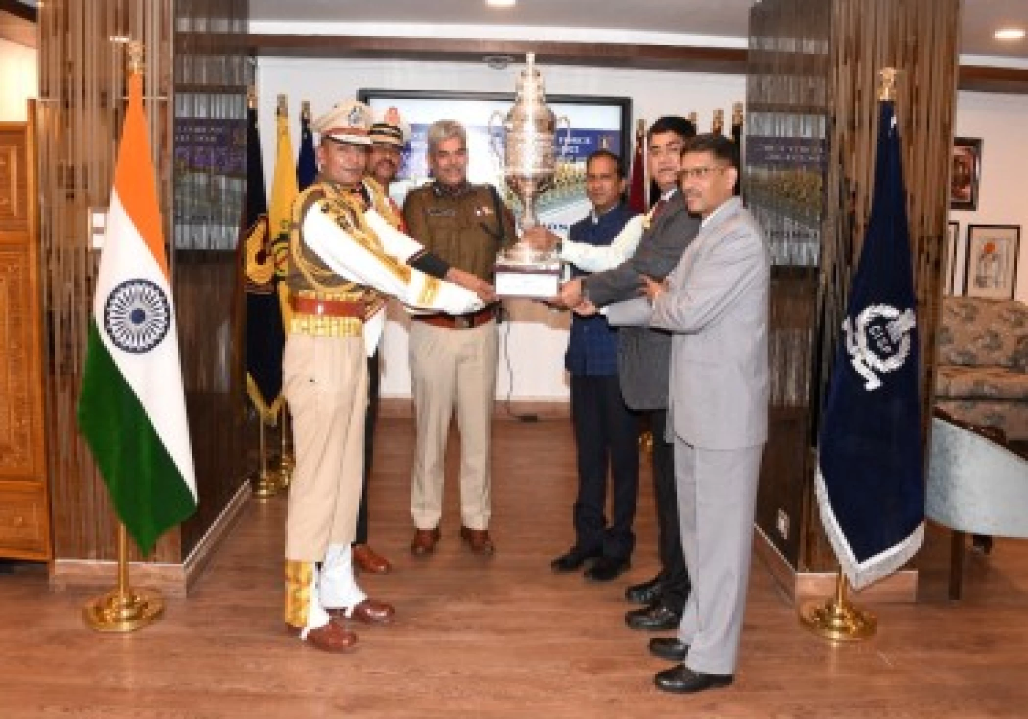 CISF DG receives Best Marching Contingent Trophy of RD Parade